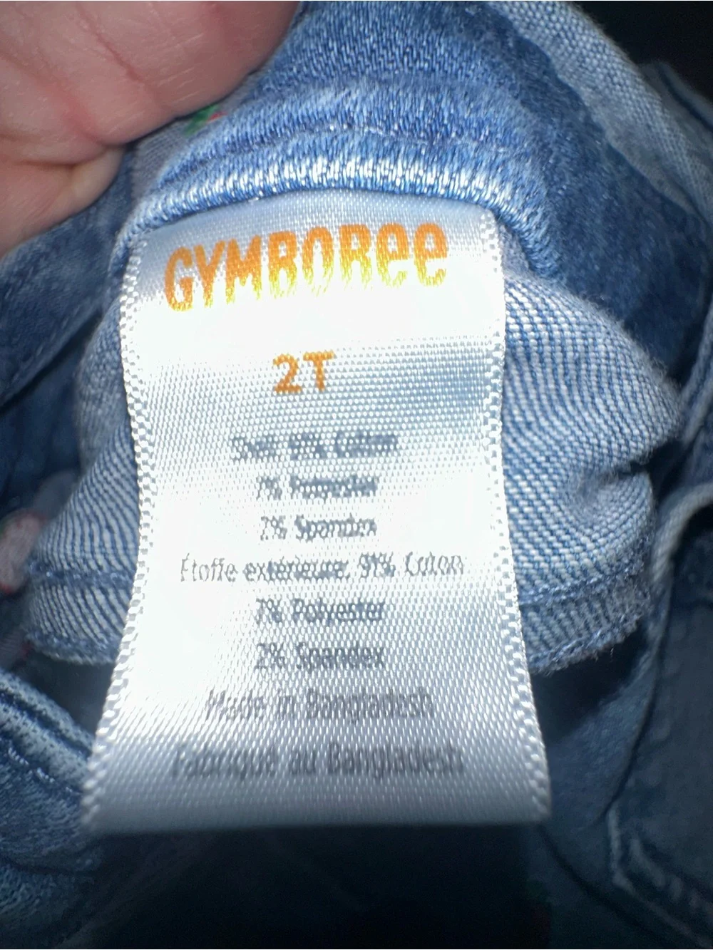 Gymboree Blue Denim Overalls with Red Strawberry Embroidery